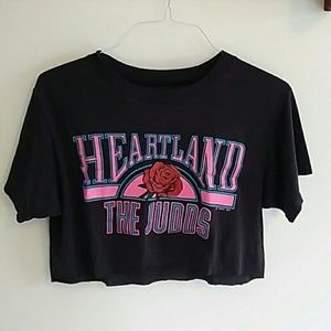 1987 cropped concert tour rock shirt The Judds.